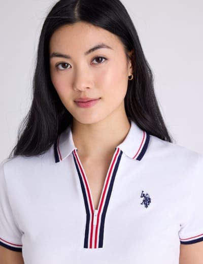 SIGNATURE STRIPE ZIP PLACKET POLO SHIRT 2