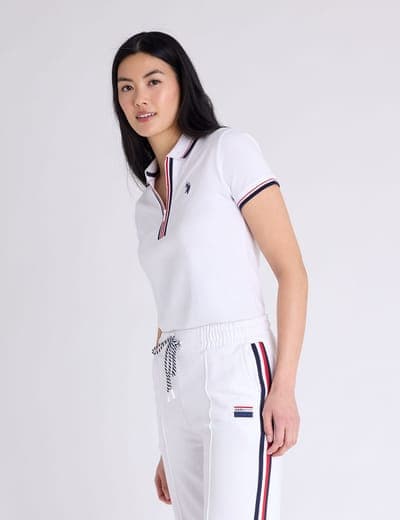 SIGNATURE STRIPE ZIP PLACKET POLO SHIRT 4