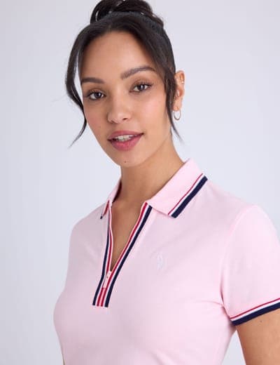 SIGNATURE STRIPE ZIP PLACKET POLO SHIRT 6