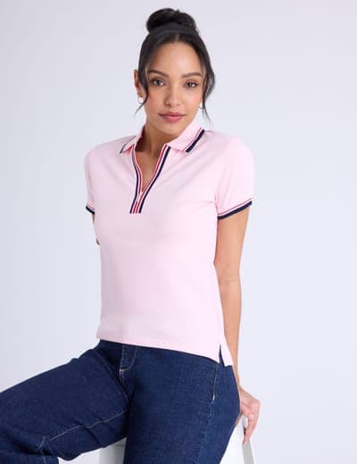 SIGNATURE STRIPE ZIP PLACKET POLO SHIRT 7