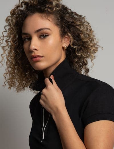 WHITE LABEL ZIP POLO SHIRT WITH PIPING 10