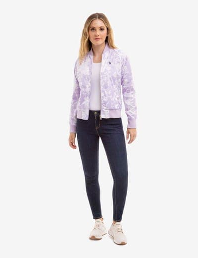 PRINTED ZIP FRONT BOMBER JACKET 2