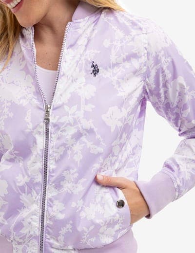 PRINTED ZIP FRONT BOMBER JACKET 3