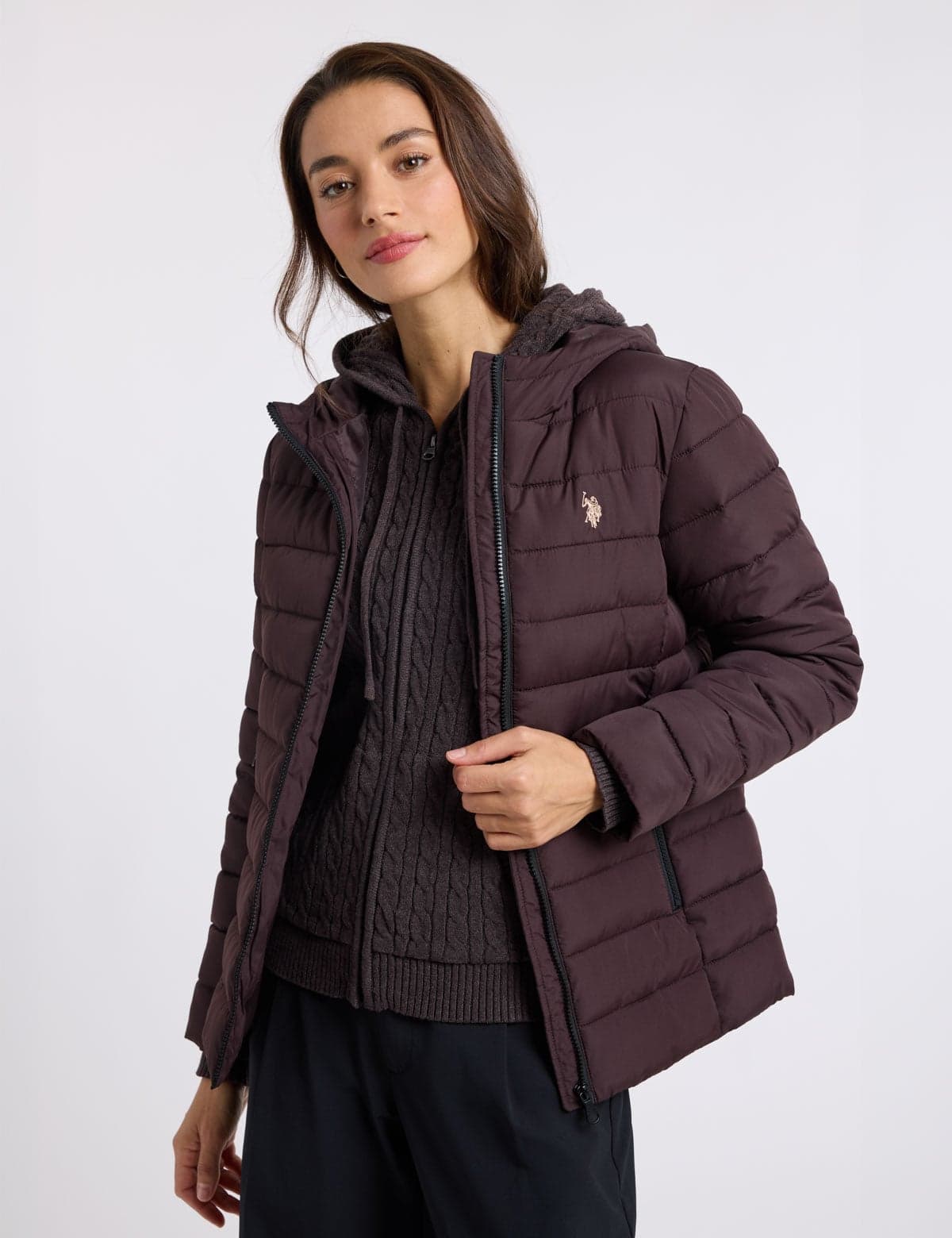 PACKABLE HOODED CHANNEL PUFFER JACKET