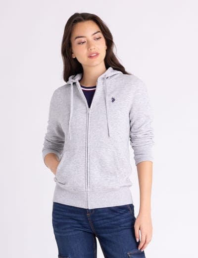 FLEECE FULL ZIP LOGO HOODIE 1