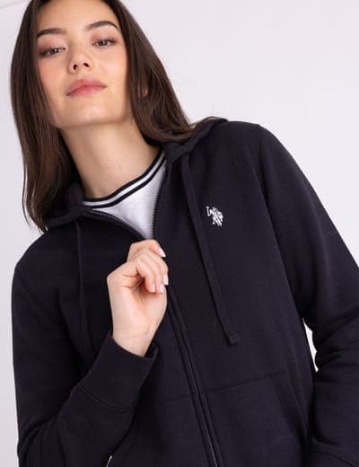 FLEECE FULL ZIP LOGO HOODIE 5