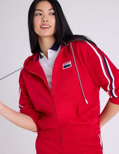 SIGNATURE STRIPE USPA SPORT ZIP HOODIE 6