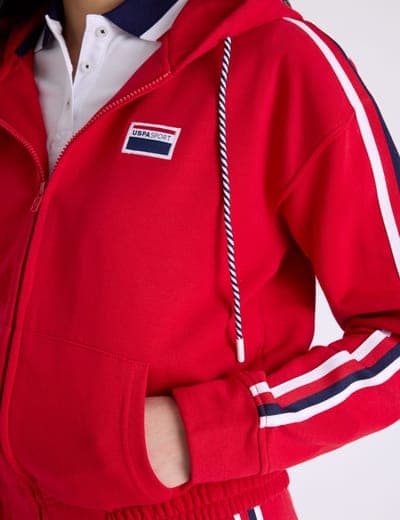 SIGNATURE STRIPE USPA SPORT ZIP HOODIE 9