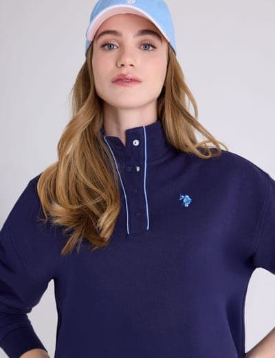 SNAP PLACKET PIPED FRENCH TERRY POPOVER 2