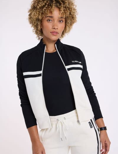 PIECED FULL ZIP FRENCH TERRY TRACK JACKET 1