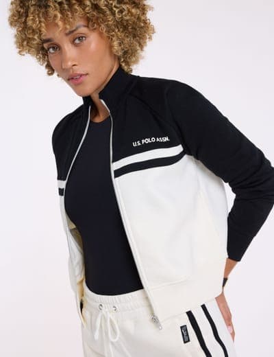 PIECED FULL ZIP FRENCH TERRY TRACK JACKET 5