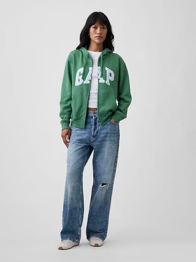 Relaxed Gap Logo Zip Hoodie 3