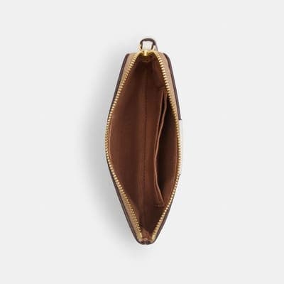 Coach Outlet Corner Zip Wristlet In Signature Canvas With Stripe 2