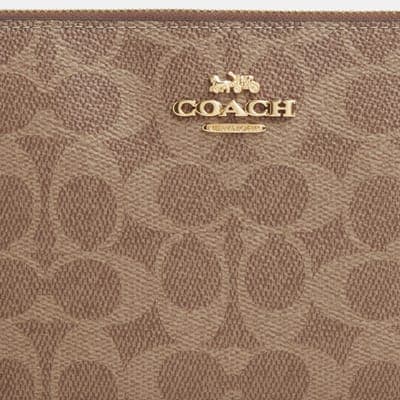 Coach Outlet Large Corner Zip Wristlet In Signature Canvas 3