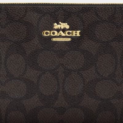 Coach Outlet Large Corner Zip Wristlet In Signature Canvas 7