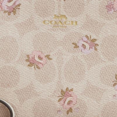 Coach Outlet Corner Zip Wristlet In Signature Canvas With Floral Print 2