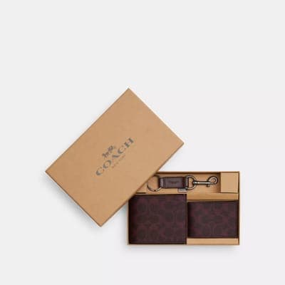 Coach Outlet Boxed 3 In 1 Wallet Gift Set In Signature Canvas 2