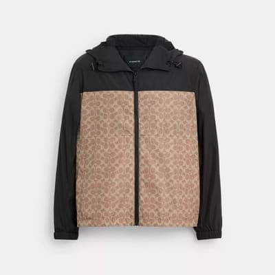 Coach Outlet Signature Full Zip Windbreaker In Recycled Polyester 5