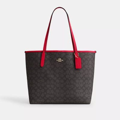 Coach Outlet City Tote Bag In Signature Canvas 7