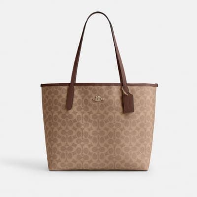 Coach Outlet City Tote Bag In Signature Canvas 17