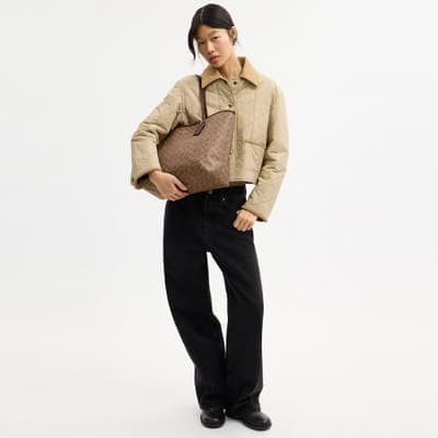 Coach Outlet City Tote Bag In Signature Canvas 20