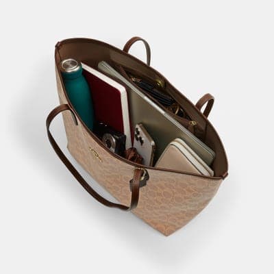 Coach Outlet City Tote Bag In Signature Canvas 22