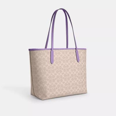 Coach Outlet City Tote Bag In Signature Canvas 25