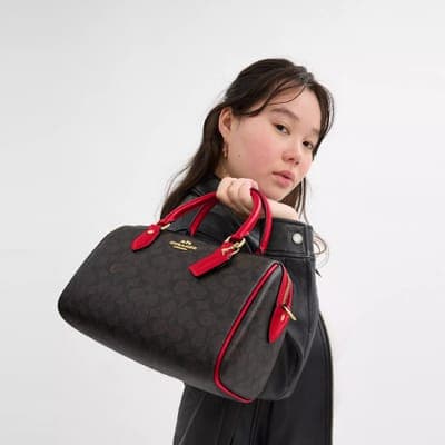 Coach Outlet Rowan Satchel Bag In Signature Canvas 4