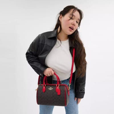 Coach Outlet Rowan Satchel Bag In Signature Canvas 5