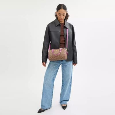 Coach Outlet Rowan Satchel Bag In Signature Canvas 30