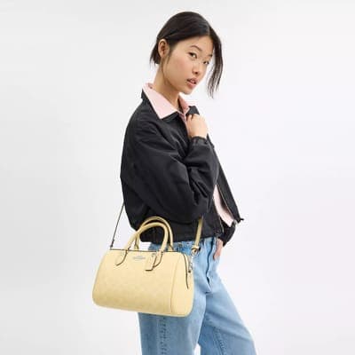 Coach Outlet Rowan Satchel Bag In Signature Canvas 37
