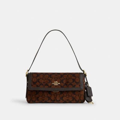 Coach Outlet Etta Small Flap Shoulder Bag In Signature Chenille 1