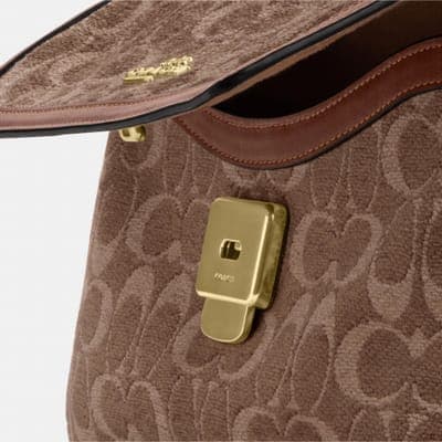 Coach Outlet Etta Small Flap Shoulder Bag In Signature Chenille 11