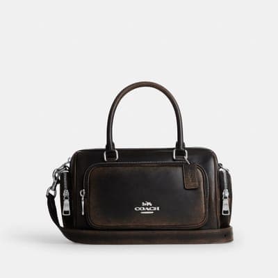 Coach Outlet Rowan Satchel Bag With Pockets In Loved Leather 1