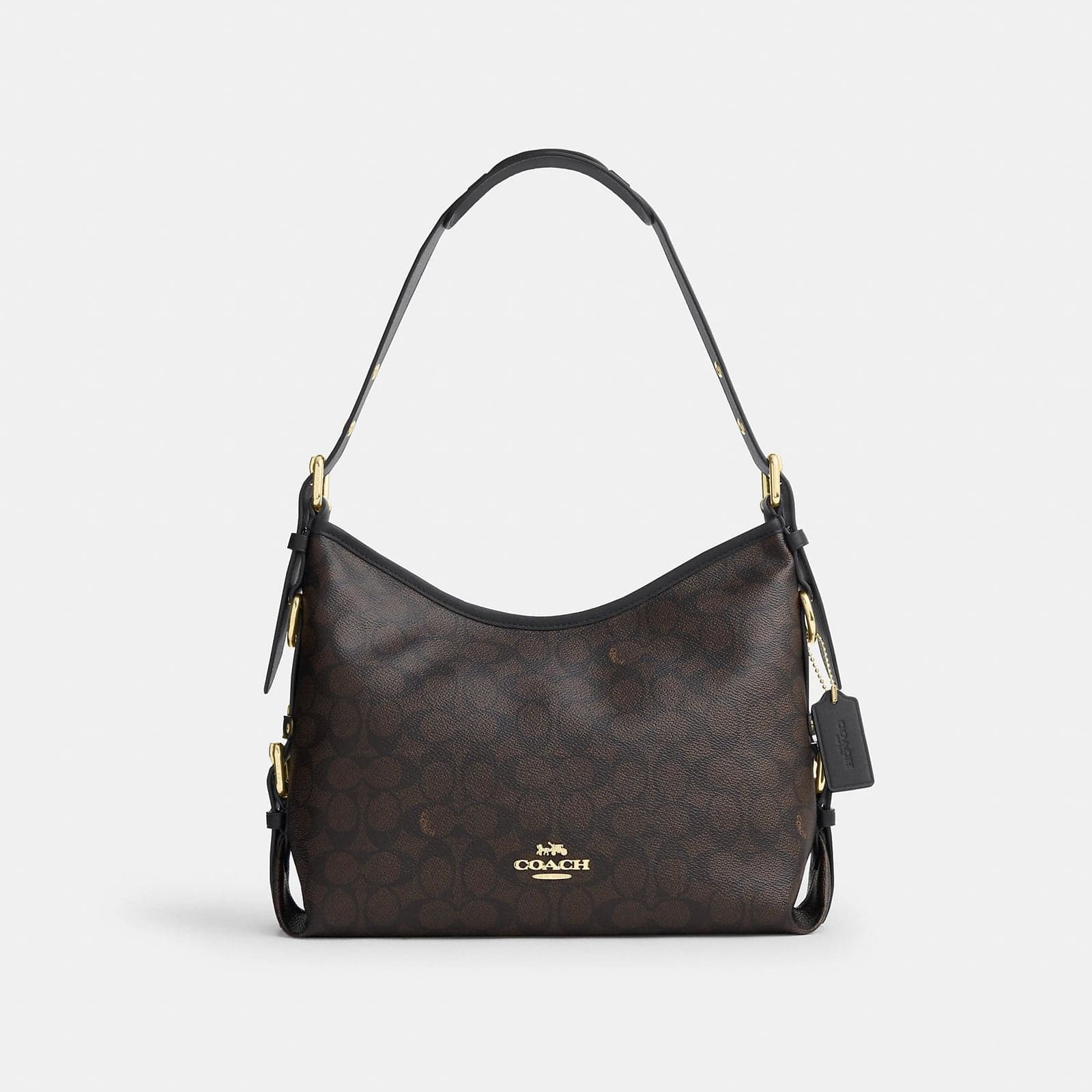 Coach Outlet Laurel Shoulder Bag With Buckles In Signature Canvas