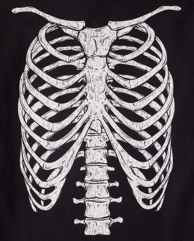 Boys Long Sleeve Glow In The Dark Halloween Skeleton Graphic Tee 3
