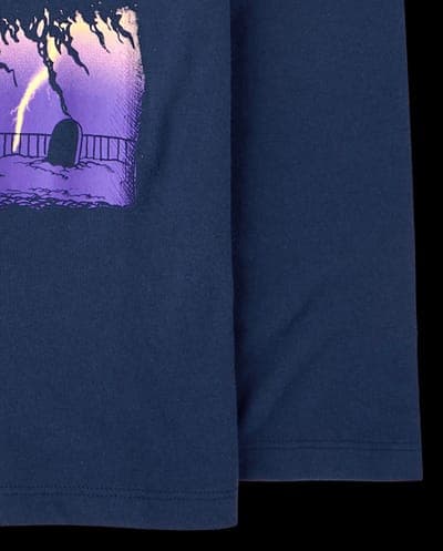 Boys Long Sleeve Halloween Pumpkin Biker Graphic Tee 5