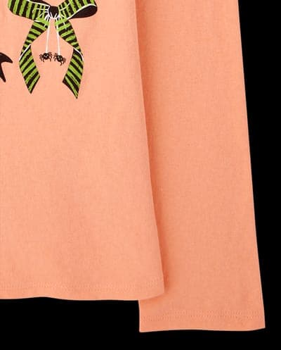 Girls Long Sleeve Halloween Bows Graphic Tee 5
