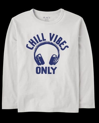 Boys Long Sleeve Chill Vibes Only Graphic Tee 2