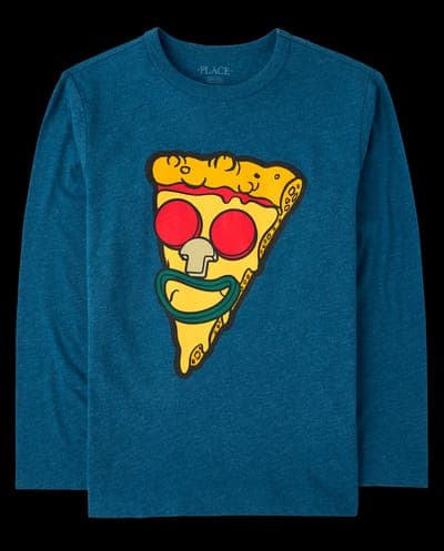 Boys Long Sleeve Pizza Graphic Tee 2