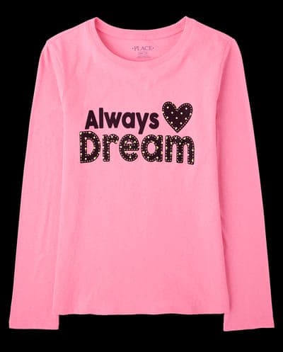 Girls Long Sleeve Always Dream Graphic Tee 2