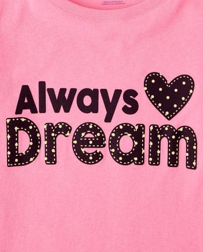Girls Long Sleeve Always Dream Graphic Tee 3