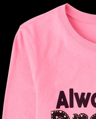 Girls Long Sleeve Always Dream Graphic Tee 4