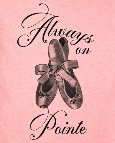 Girls Long Sleeve Always On Pointe Graphic Tee 3