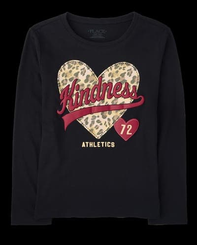 Girls Long Sleeve Kindness Graphic Tee 2