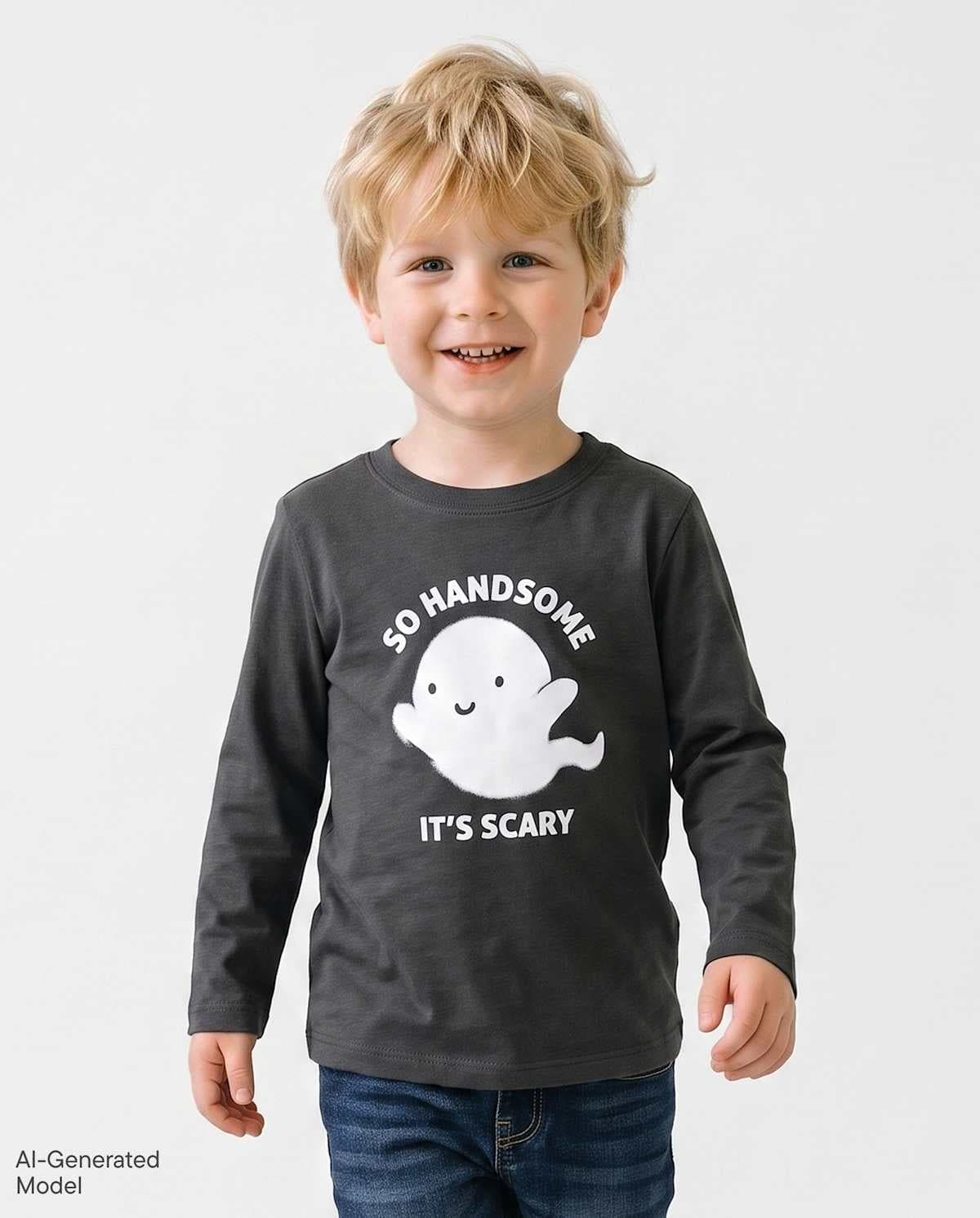 Baby And Toddler Boys Long Sleeve Halloween Handsome Graphic Tee