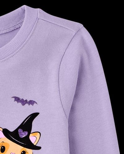 Baby And Toddler Girls Long Sleeve Halloween Boo Crew Graphic Tee 4
