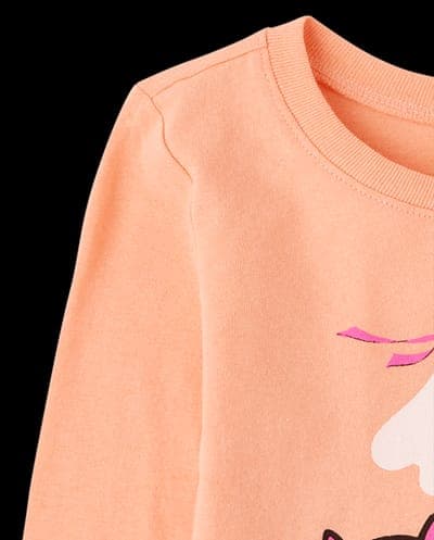 Baby And Toddler Girls Long Sleeve Halloween Cat Ghost Graphic Tee 5