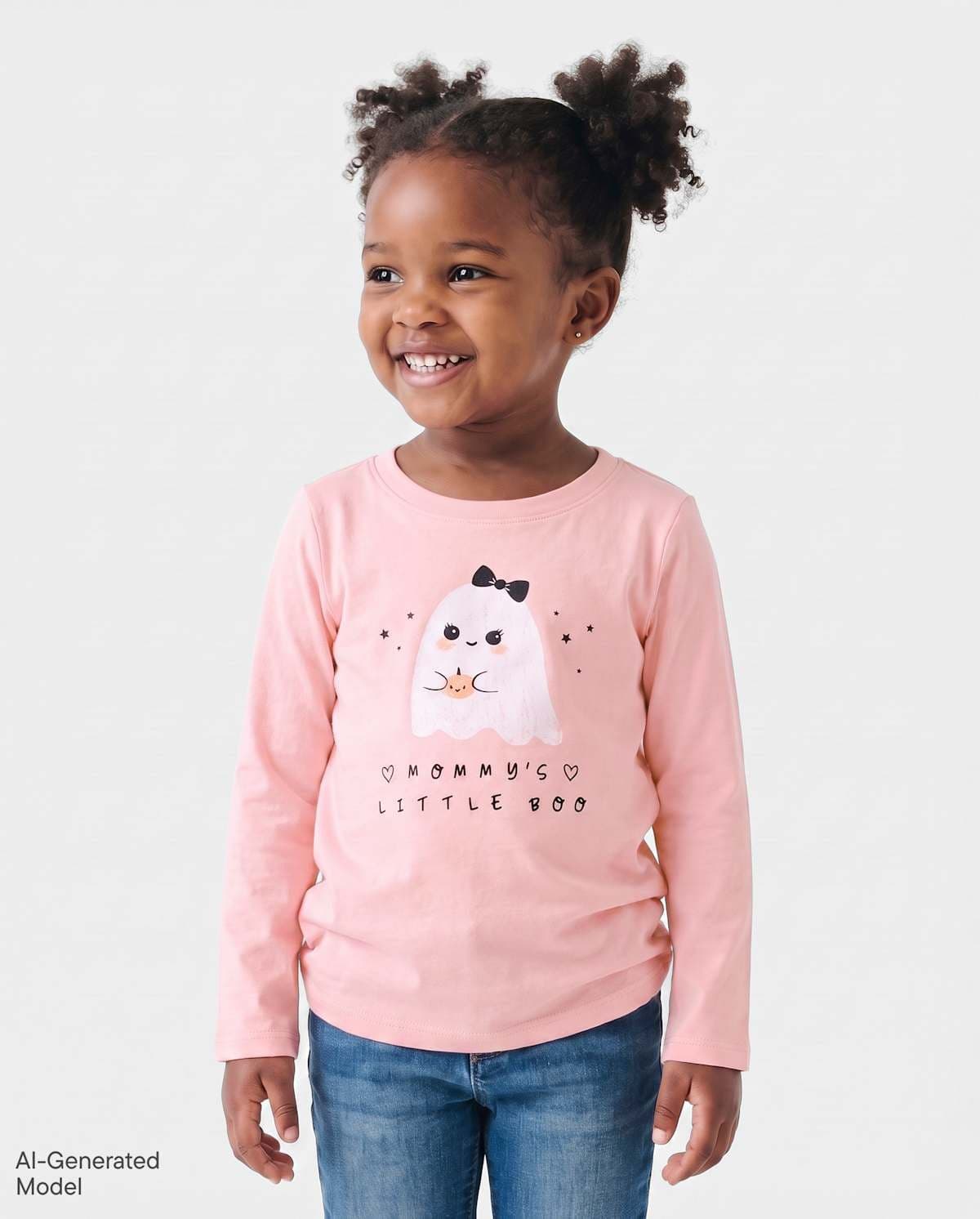 Baby And Toddler Girls Long Sleeve Halloween Mommy's Boo Graphic Tee