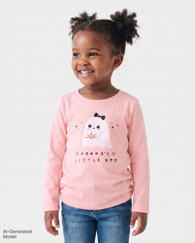 Baby And Toddler Girls Long Sleeve Halloween Mommy's Boo Graphic Tee 1